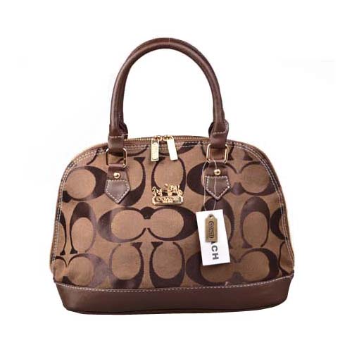 Coach Madison Signature Medium Coffee Satchels DON Coach Madison Signature Medium Coffee Satchels DON